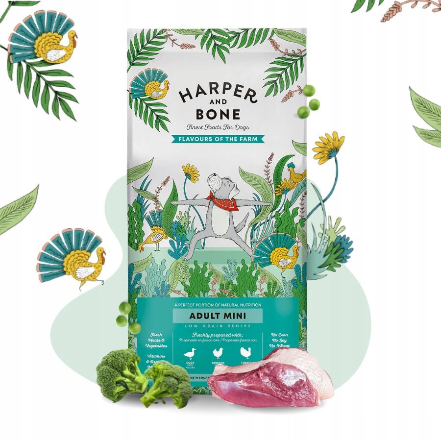 HARPER and BONE MINI for Dog Small Breeds TURKEY Duck LIVER VEGETABLES 2kg