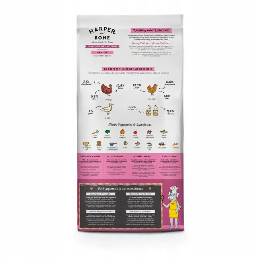 HARPER and BONE Senior Light Dog Food with Overweight 49% Meat TURKEY 2kg Product weight 2 kg