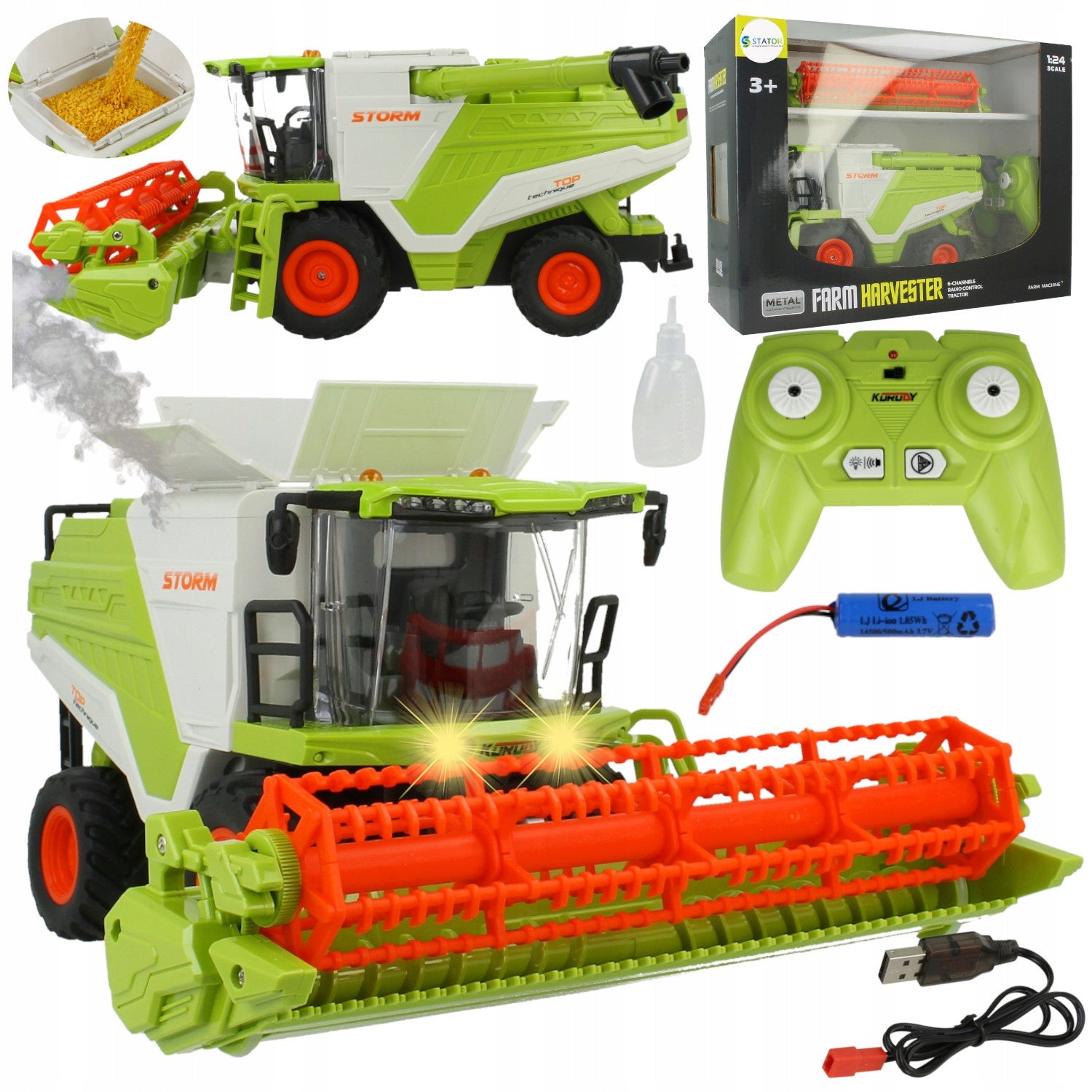 HARVESTER REMOTE CONTROLLED 2in1 SMOKE GENERATOR + LIGHTS GRAIN CONTAINER
