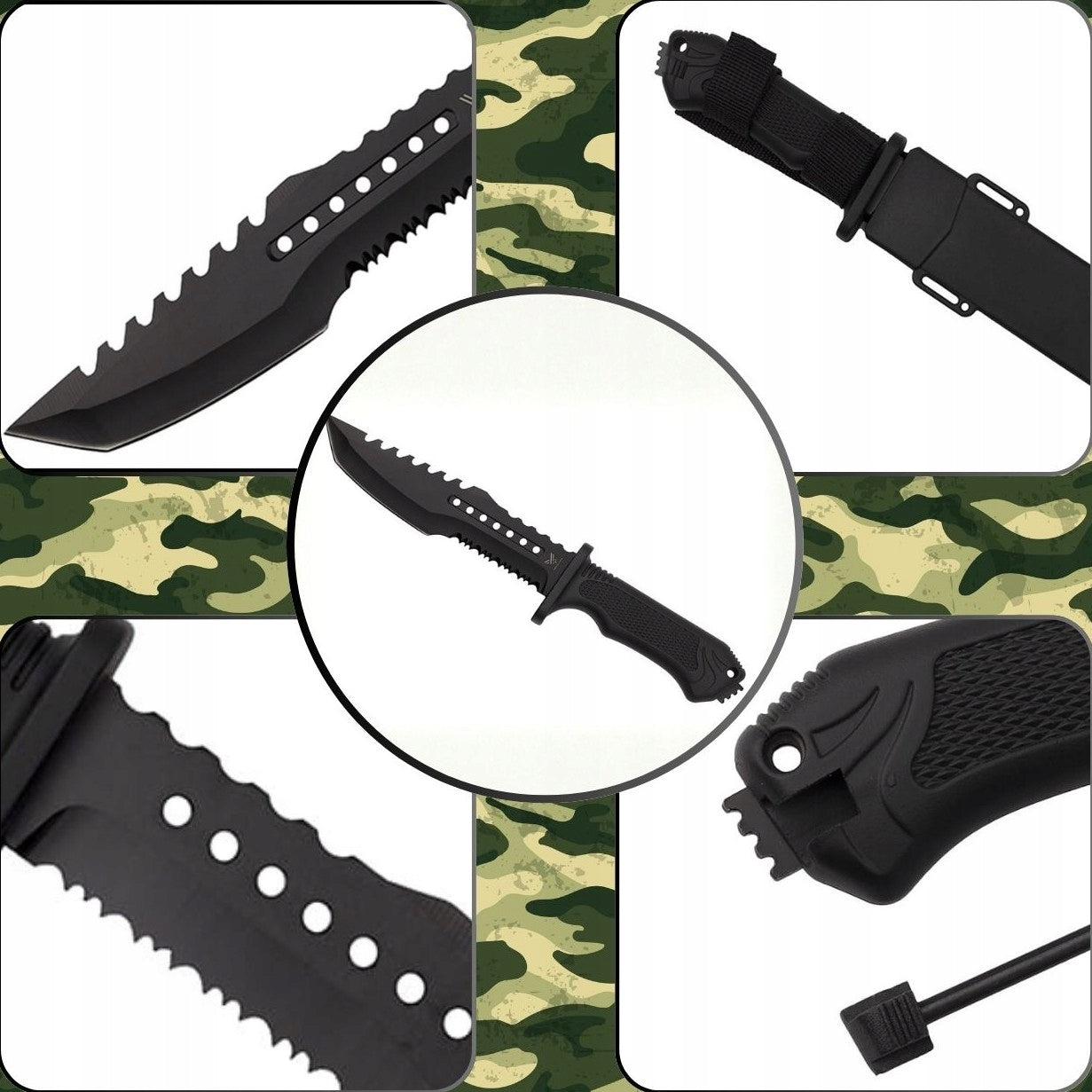 HASTAA TACTICAL KNIFE MILITARY SURVIVAL HUNTING MACHETE FLINT BAYONET Manufacturer code 01-HS-251