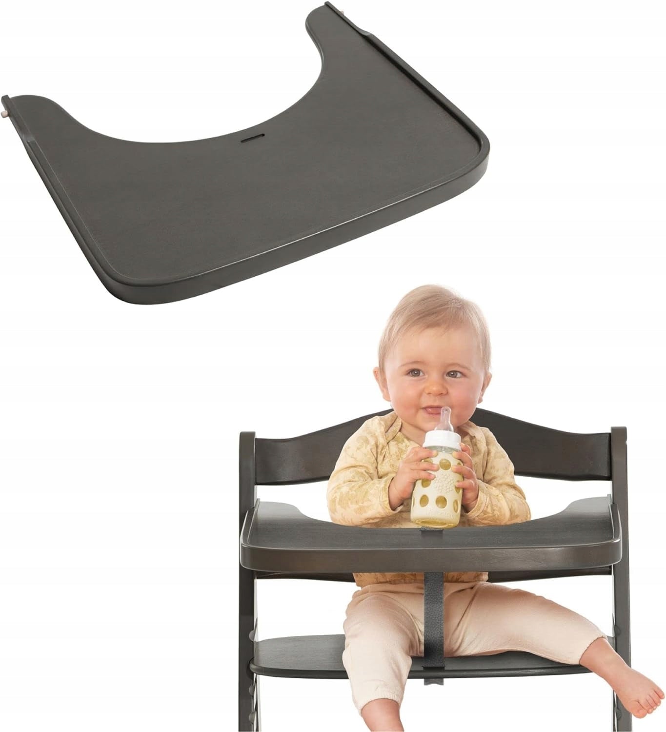 HAUCK ALPHA WOODEN TRAY CLICK - WOODEN TRAY FOR CHAIR GREY