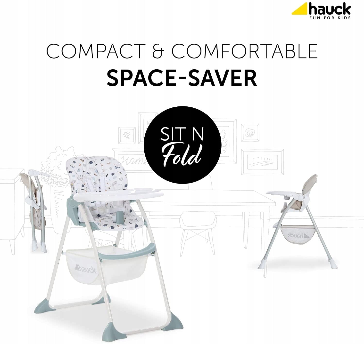 HAUCK SIT N FOLD HIGH CHAIR SPACE Brand Hauck