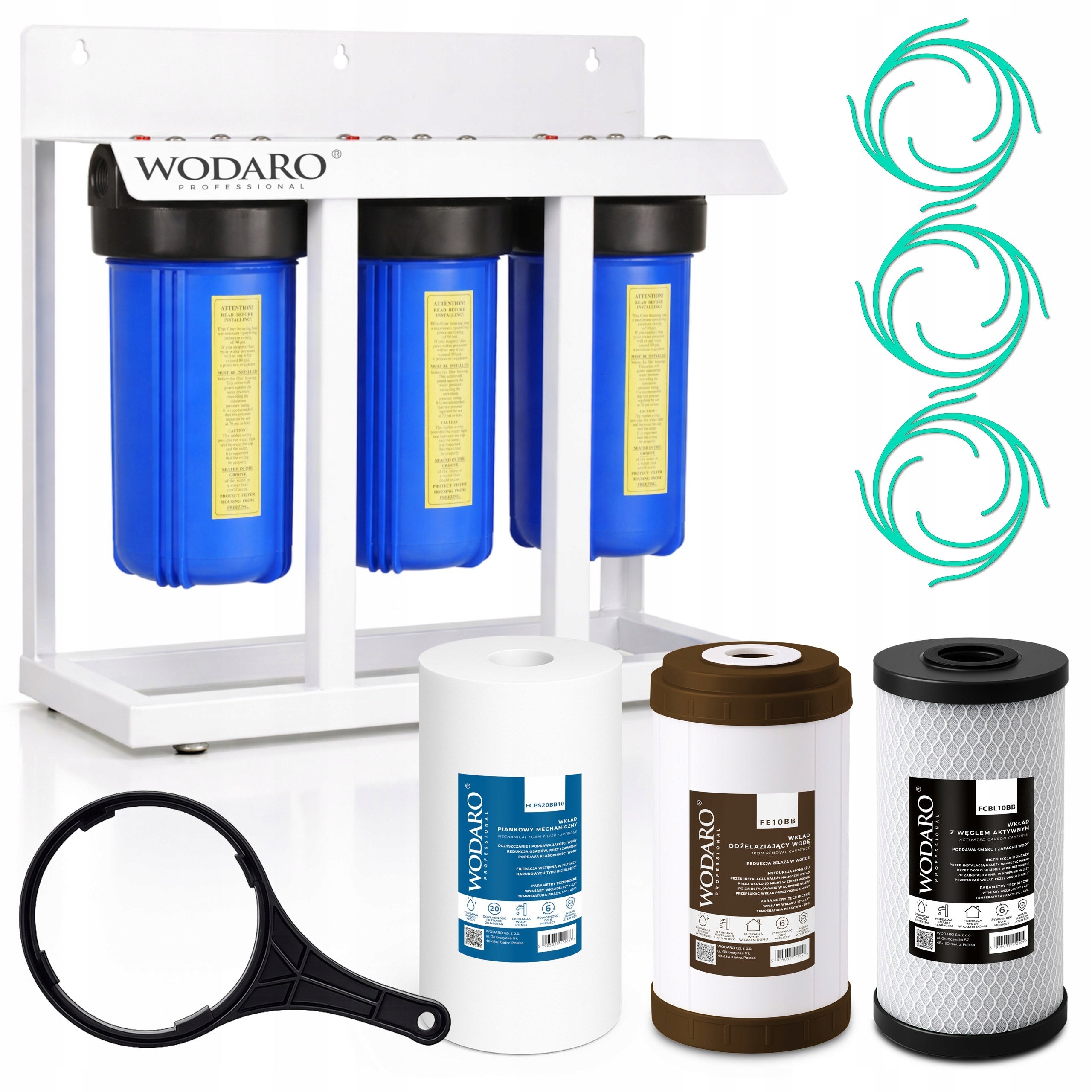 HBB10 WODARO Carbon Water Filter for Home Water Iron Remover BIG BLUE 10"