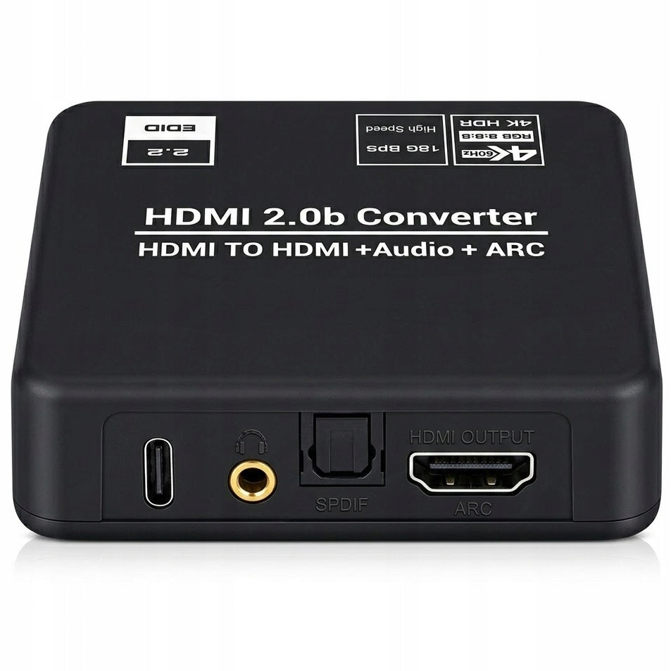 HDMI 2.0 Extractor Audio Converter TOSLINK Minijack ARC| 4K 60Hz| HDCP 2.2 Manufacturer code Konwerter audio TOSLINK Minijack NovazaTech