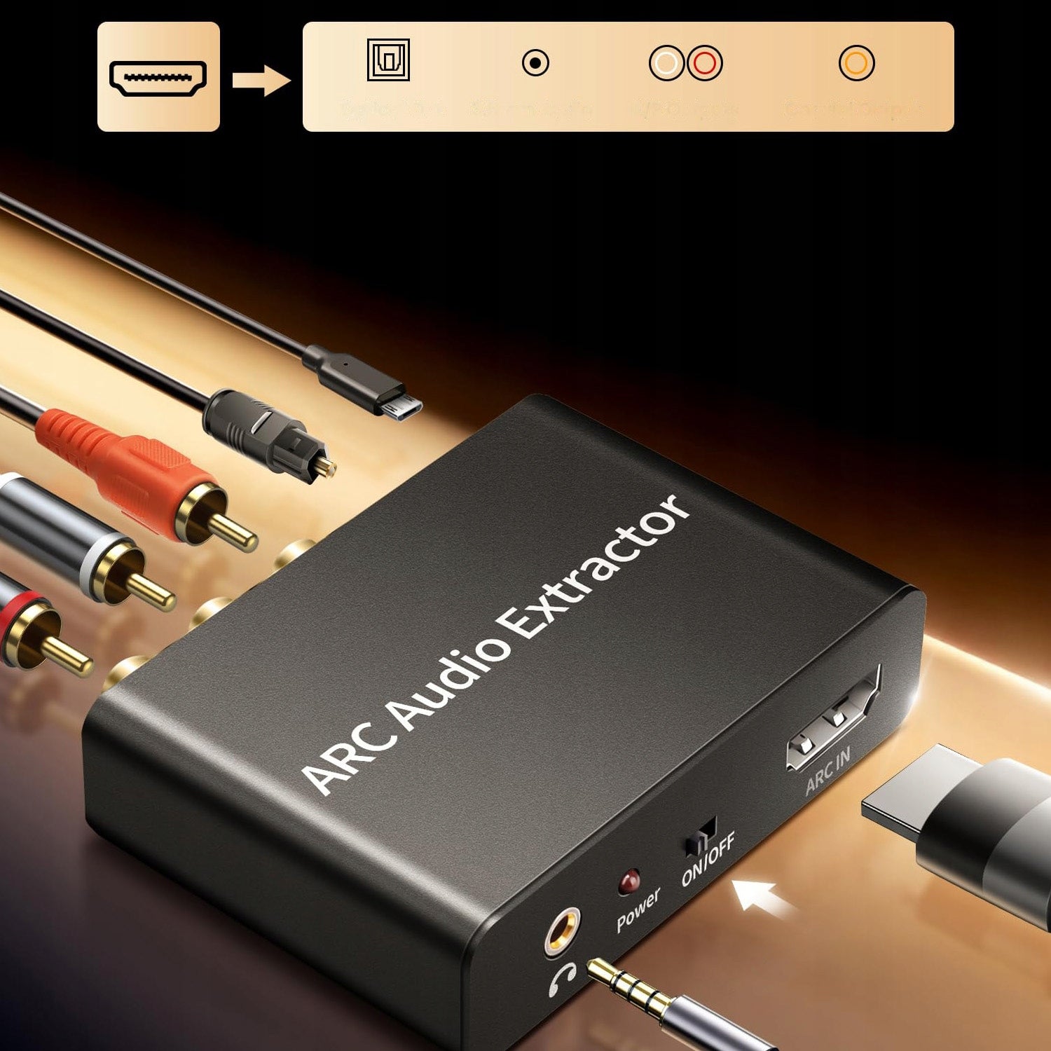 HDMI ARC Audio Extractor Converter for Coaxial Fiber Kit Model WS65200