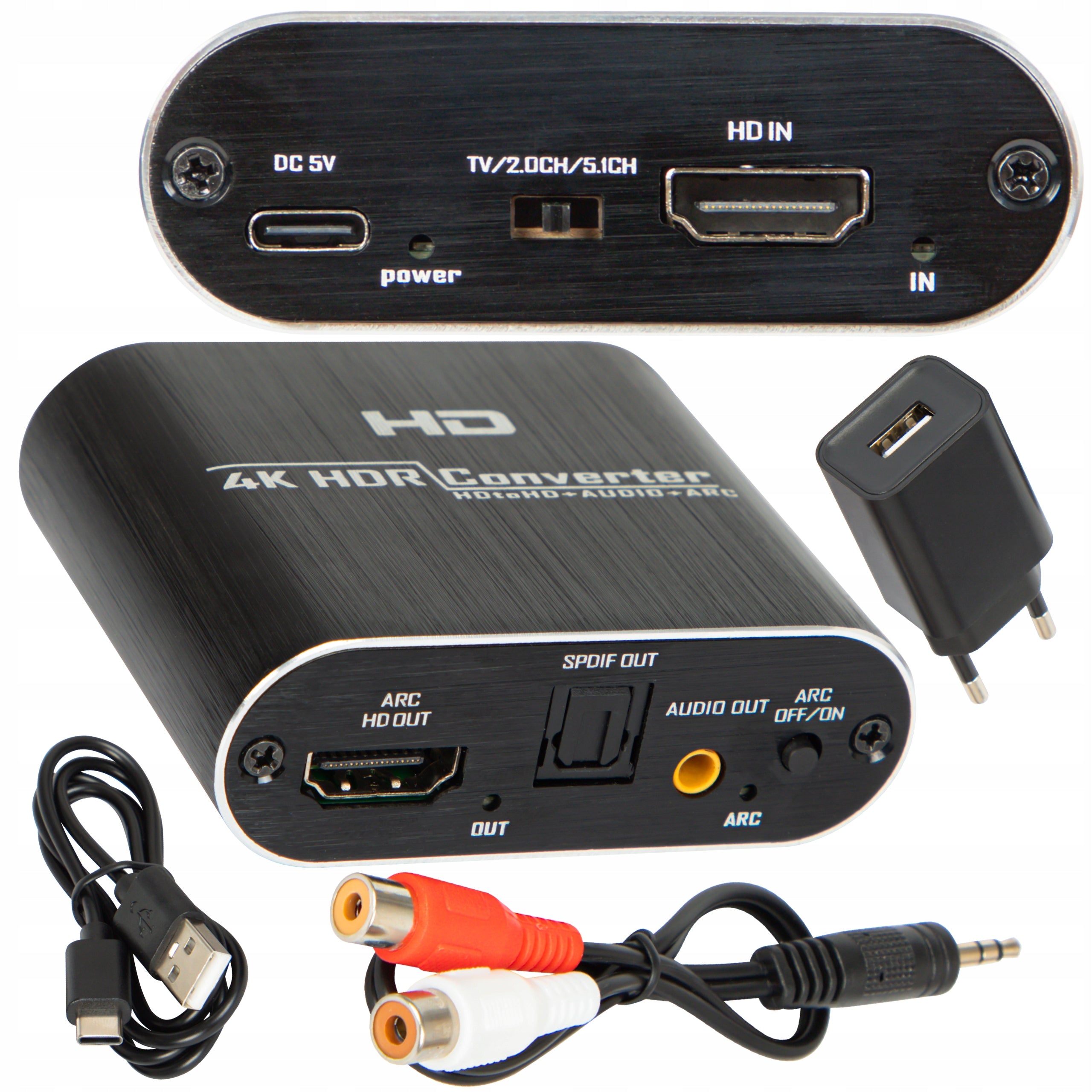 HDMI to HDMI Audio Extractor ARC Adapter TOSLINK CINCH AUX HDCP Converter