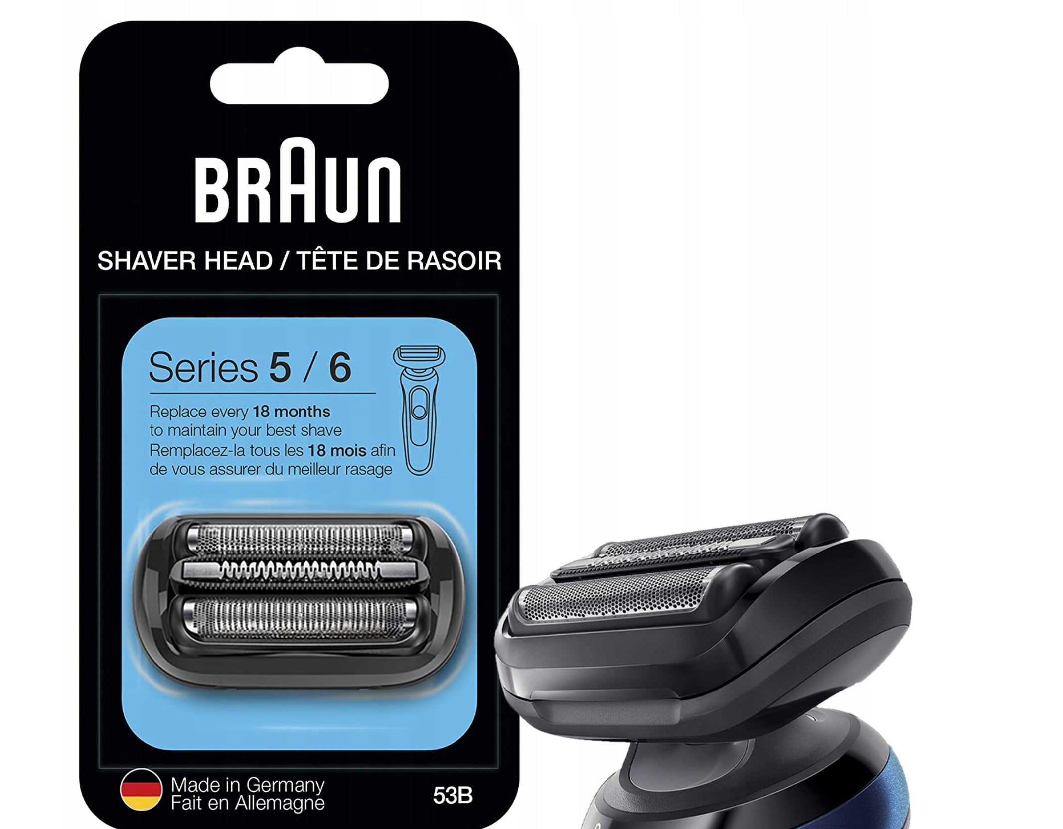 HEAD BLADE BLOCK CUTTING KNIVES FOR BRAUN 53B SERIES 5 / SERIES 6 Packaging status original