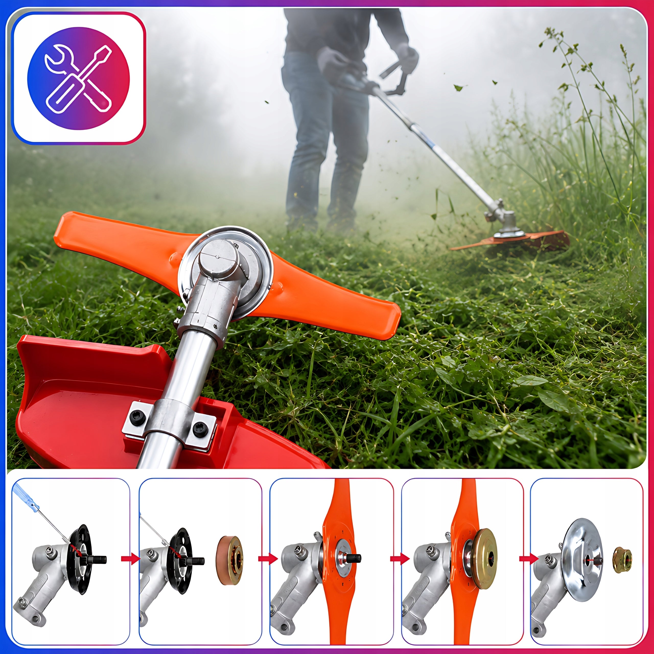 HEAD DISC BLADE PLASTIC COMBUSTION TRIMMER SCYTHES 30,5cm 2R Type scythe blade