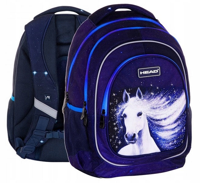HEAD GALAXY BEAUTIFUL HORSE SCHOOL BACKPACK SATCHEL for girls class 1-3