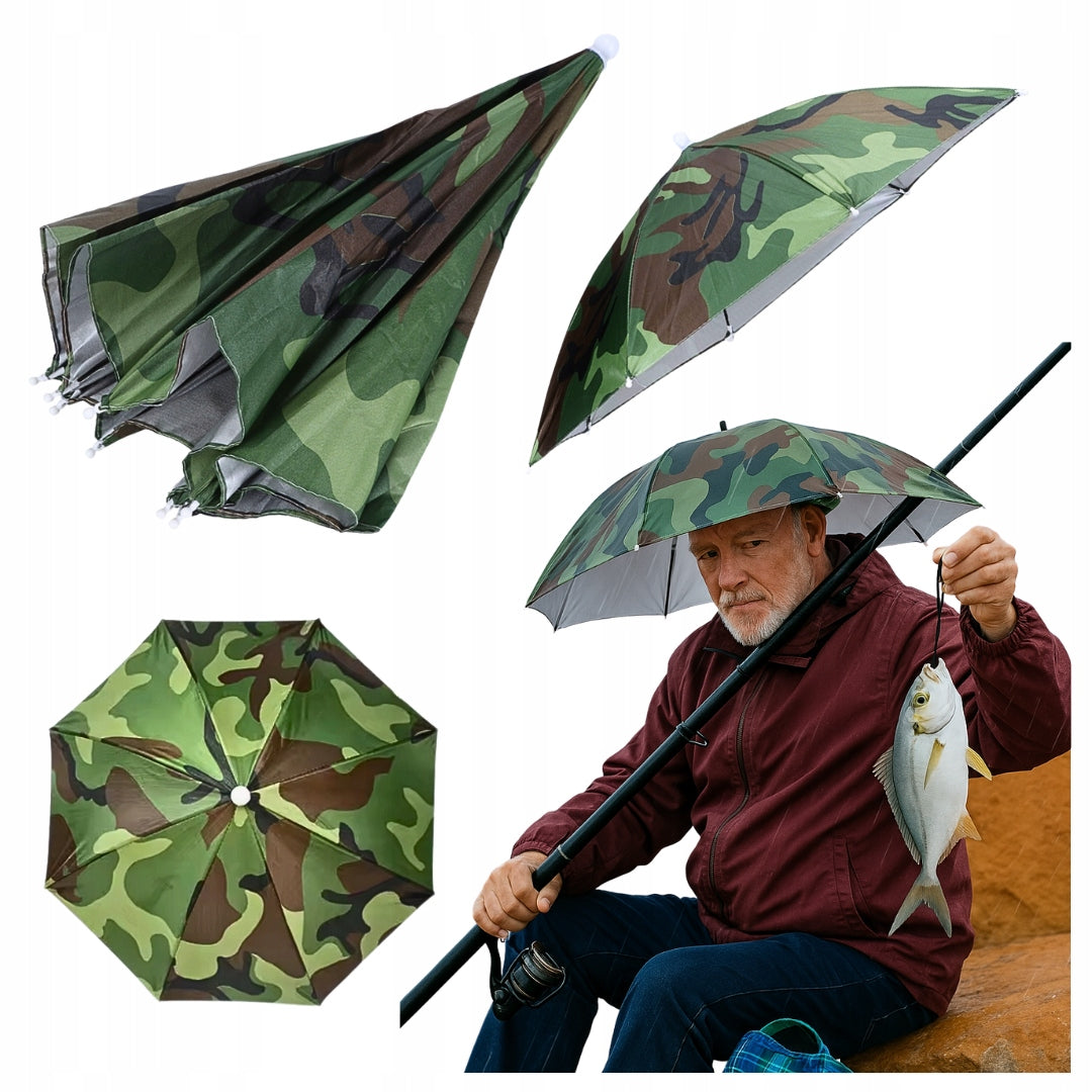 HEAD UMBRELLA PROTECTIVE FISHING HIKING UMBRELLA - FOLDING CAMO