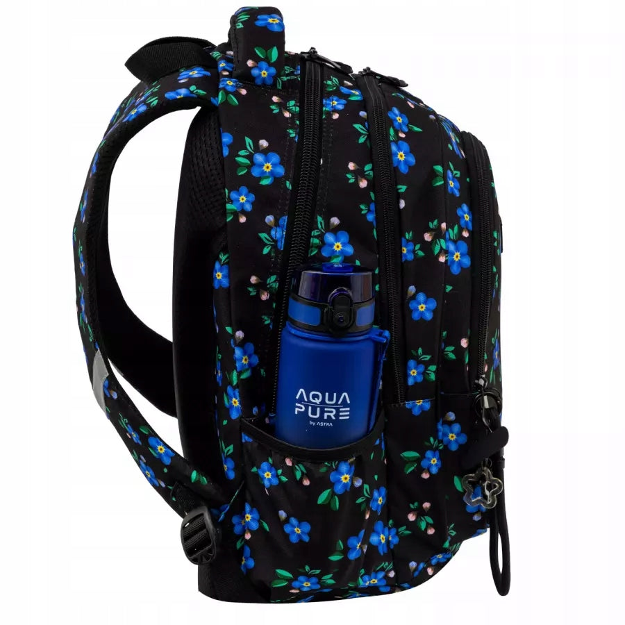 HEAD YOUTH SCHOOL BACKPACK FOR GIRLS BLACK WITH FLOWERS Brand Head