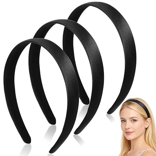 HEADBAND SATIN BLACK WOMEN'S HAIR ELEGANT FOR BIRTHDAY Brand no brand
