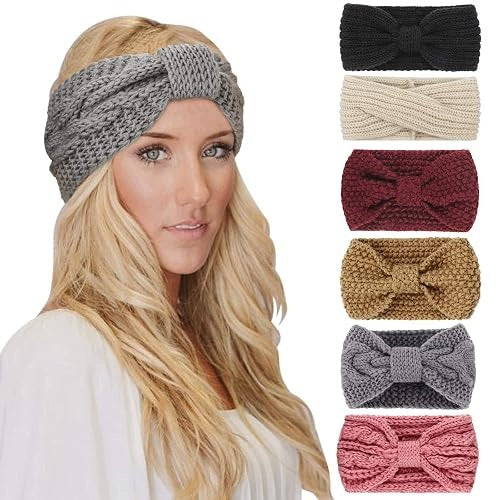 HEADBAND WOMEN'S KNITTED TURBAN STRETCH WINTER WARMTH 6 PCS Brand no brand