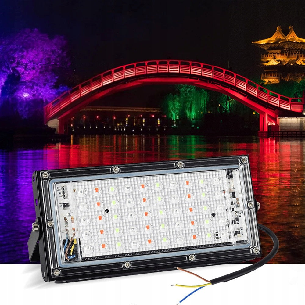 HEADLIGHT RGB 50W LED GARDEN WATERPROOF REMOTE CONTROL 16 COLORS LIGHT IP65 Packaging status original