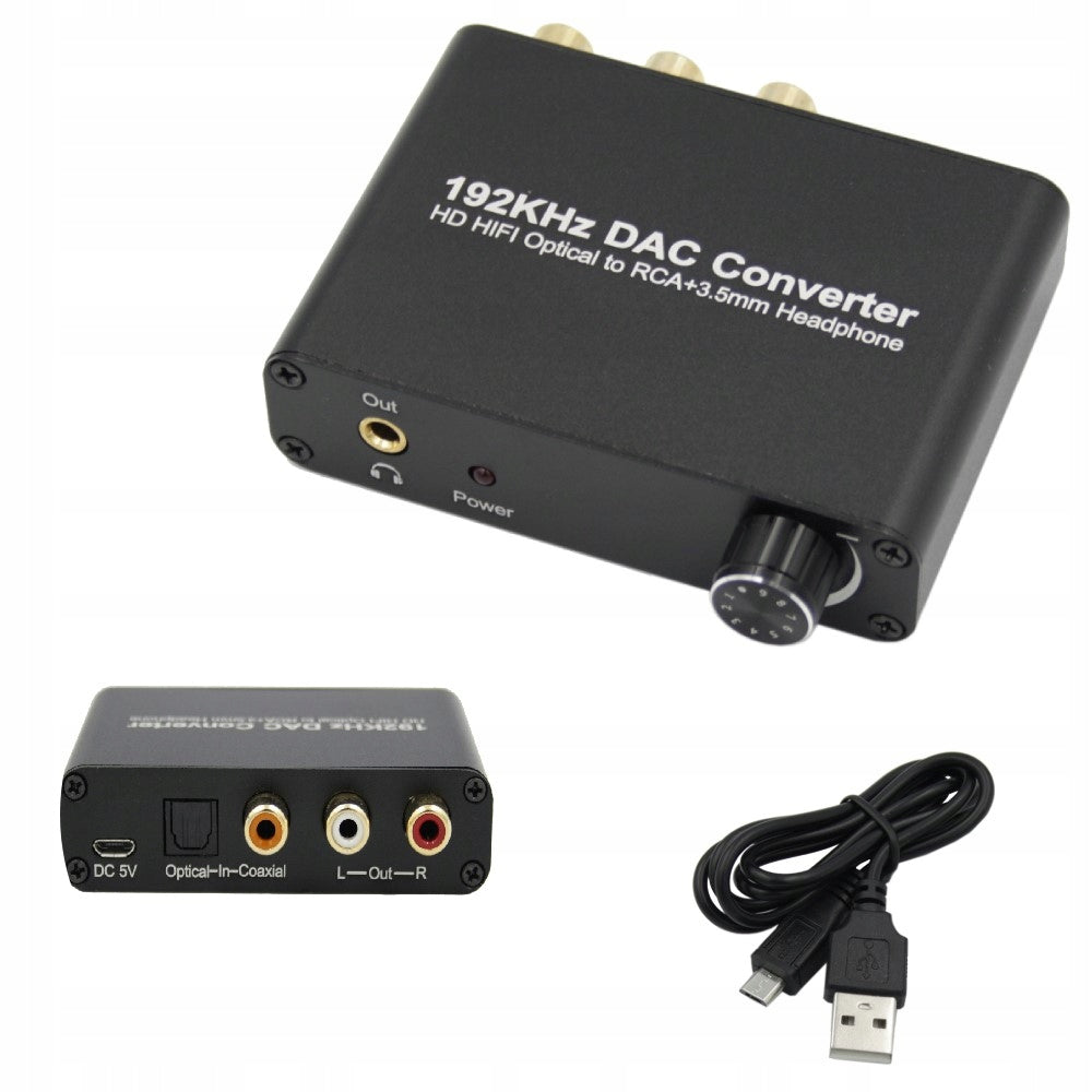 HEADPHONE AMPLIFIER DAC TOSLINK CONVERTER USB DIGITAL-TO-ANALOG Dominant color black