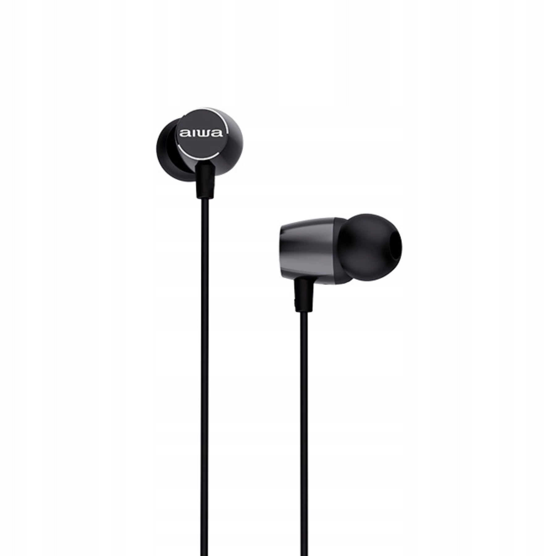 HEADPHONES AIWA WIRED ESTM-30BK EARBUDS BLACK Packaging status original