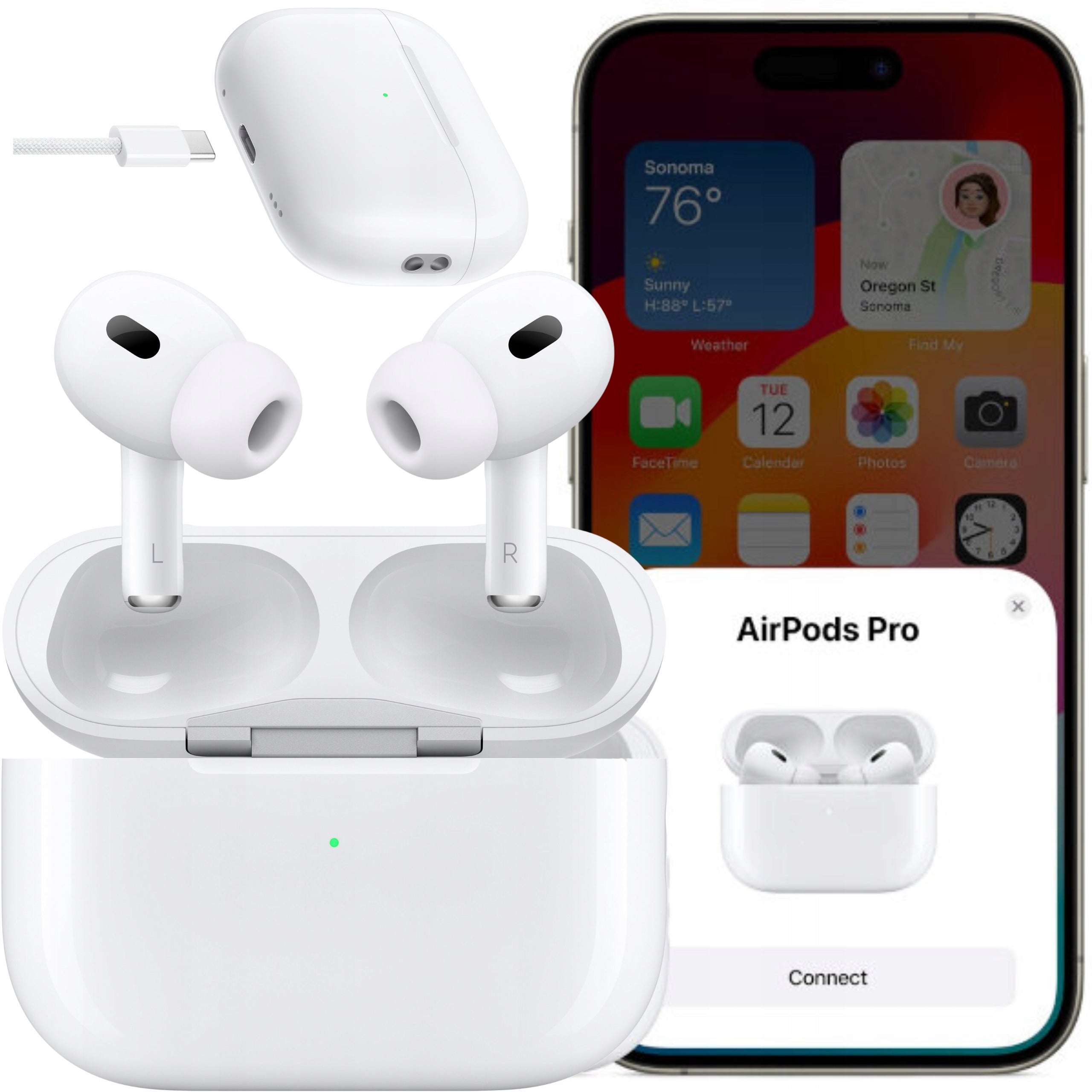 HEADPHONES APPLE AIRPODS PRO II USB-C WIRELESS IN-EAR BLUETOOTH