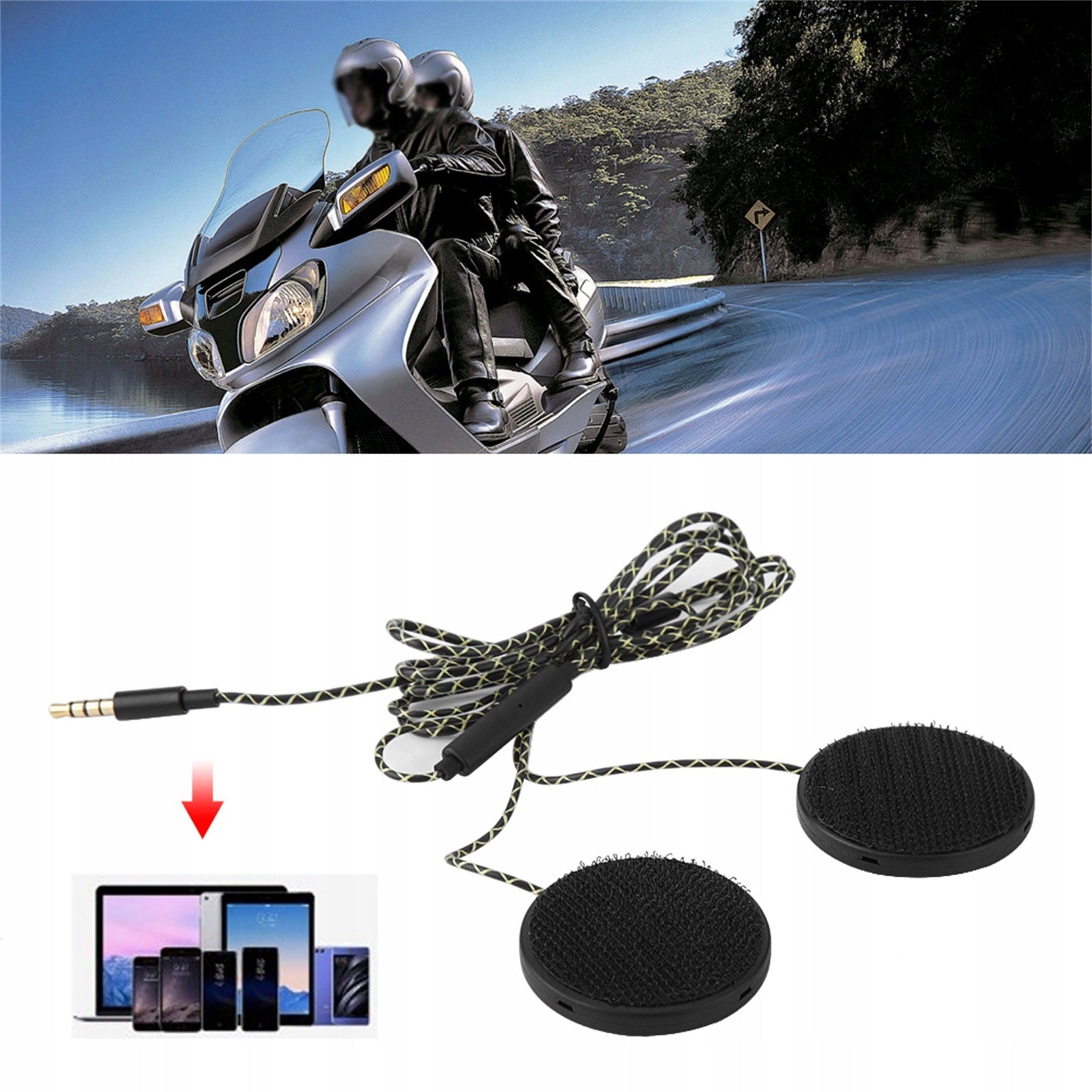 HEADPHONES CABLE HEADPHONES 1.2 M MOTORCYCLE TO HELMET Packaging status original