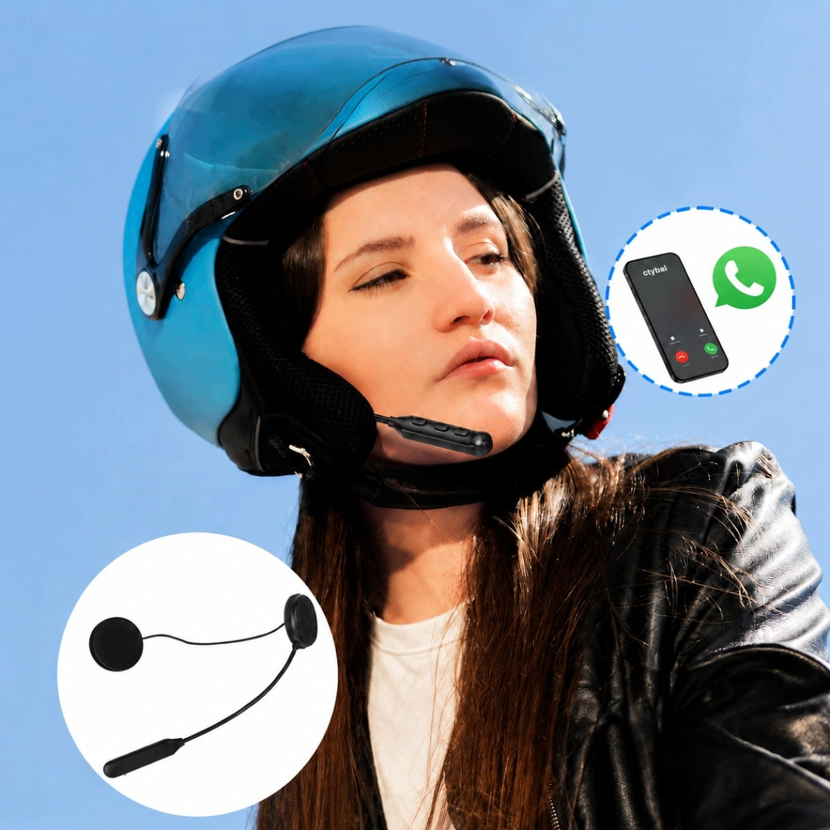 HEADPHONES FOR MOTORCYCLE HELMET BT5.3 NOISE REDUCTION SPEAKERPHONE Manufacturer no brand