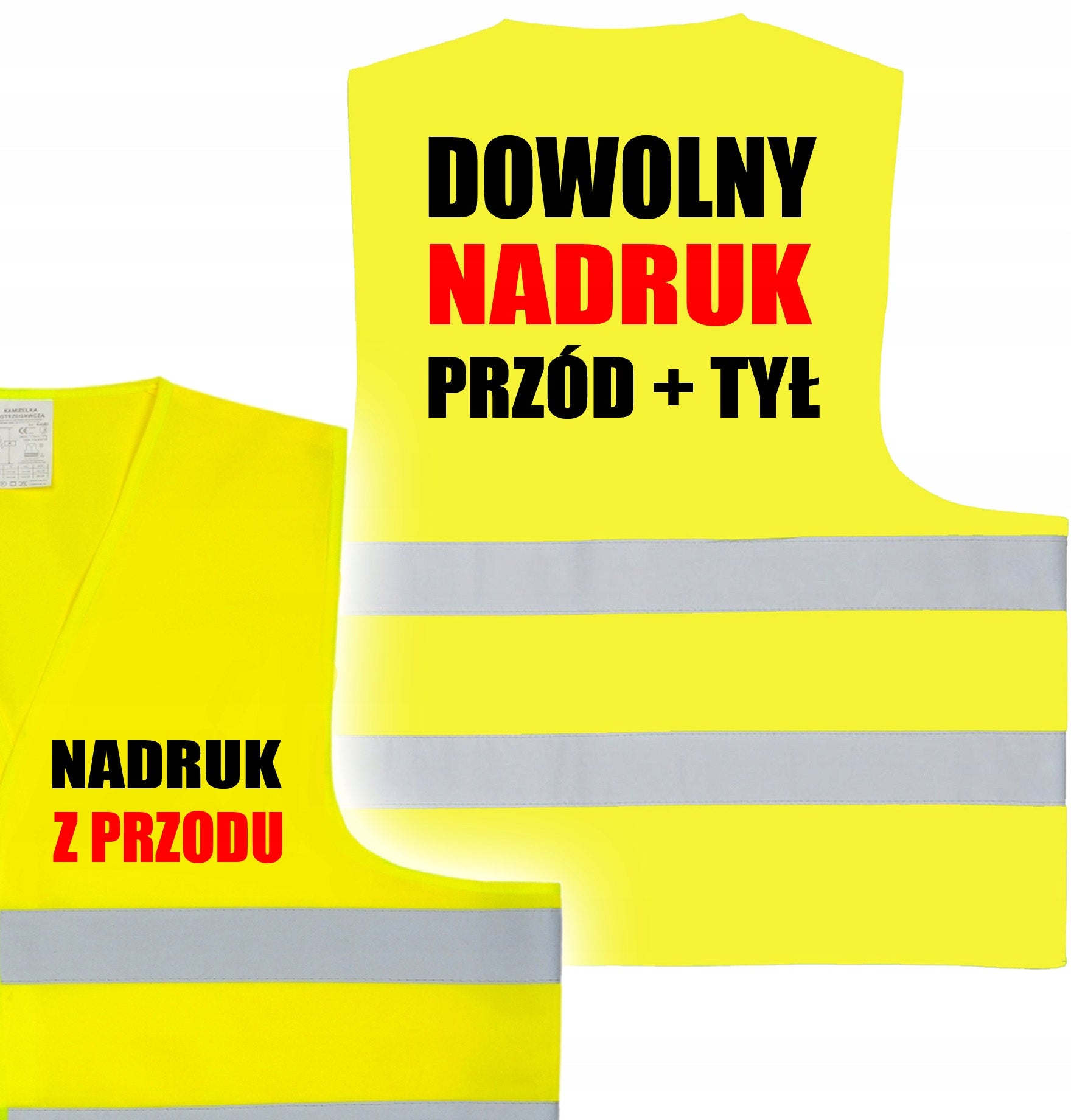 HEALTH AND SAFETY REFLECTIVE VEST WITH ITS OWN PRINT LOGO YELLOW SIZE XL