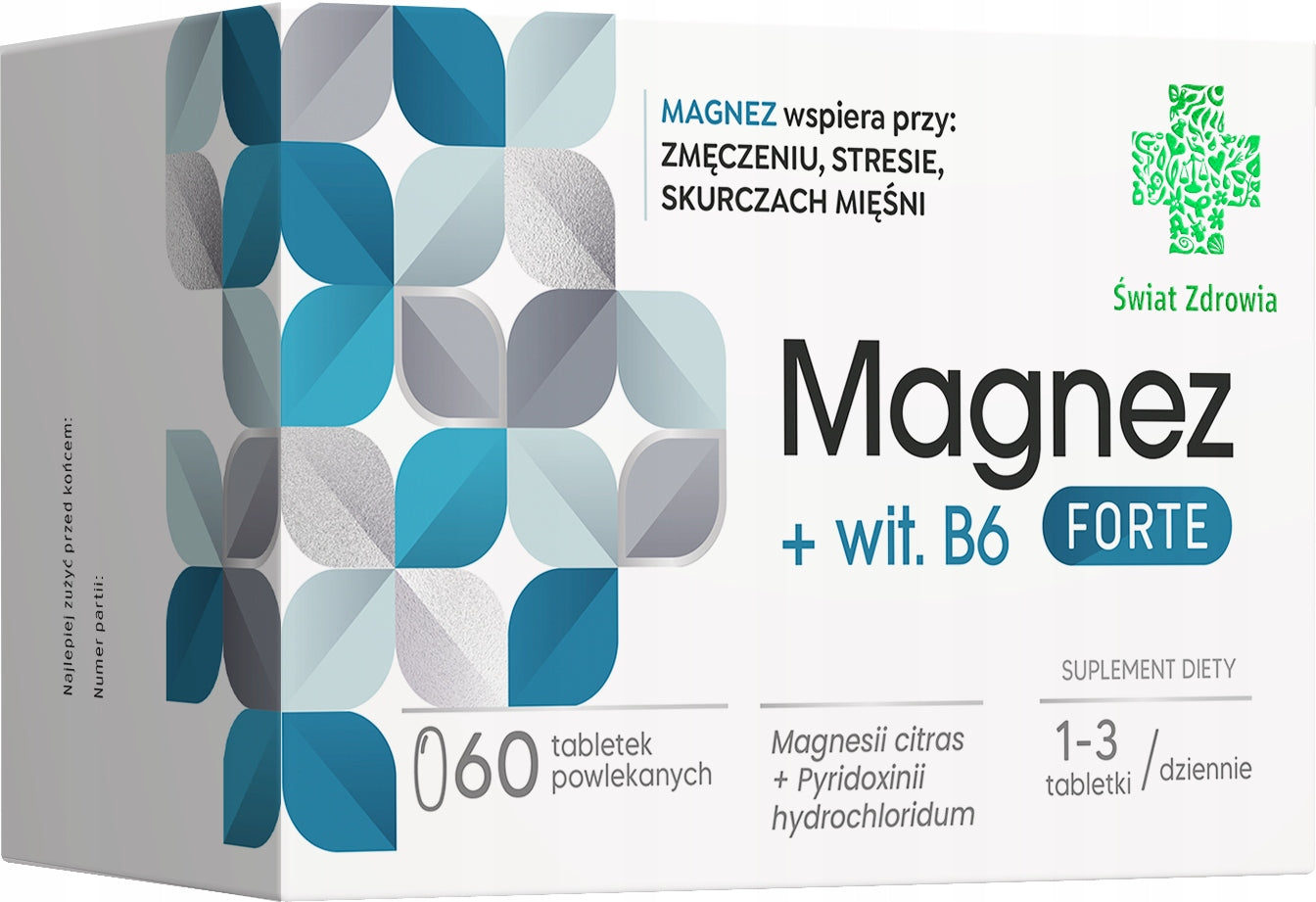 HEALTH WORLD MAGNESIUM + VITAMIN B6 FORTE 60 TABL. FOR STRESS, FATIGUE
