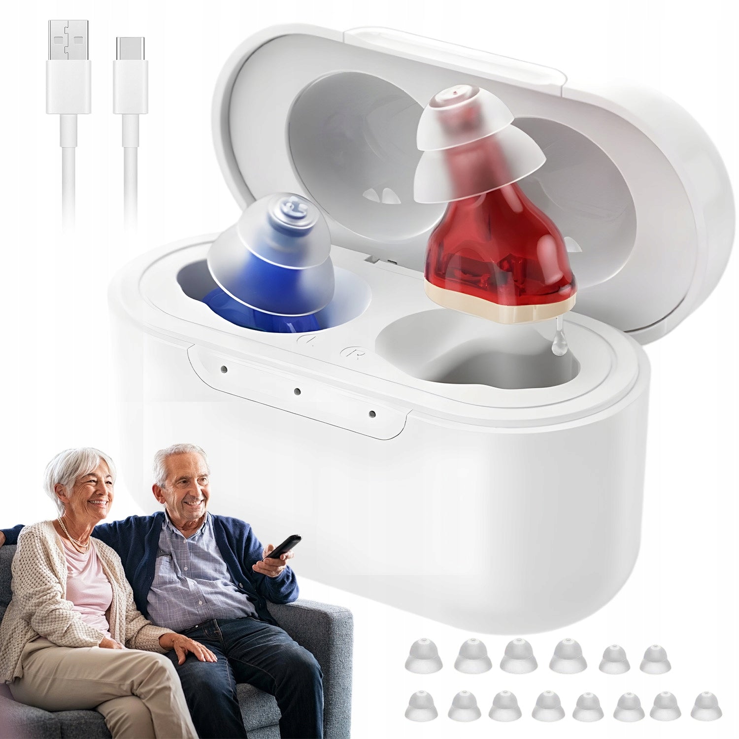 HEARING AID BEHIND-THE-EAR MINI SOUND AMPLIFIER CHARGER 300MAH