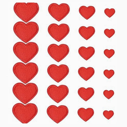 HEART PATCHES FOR IRONING FABRIC 24 PIECES FOR CLOTHES GIFT