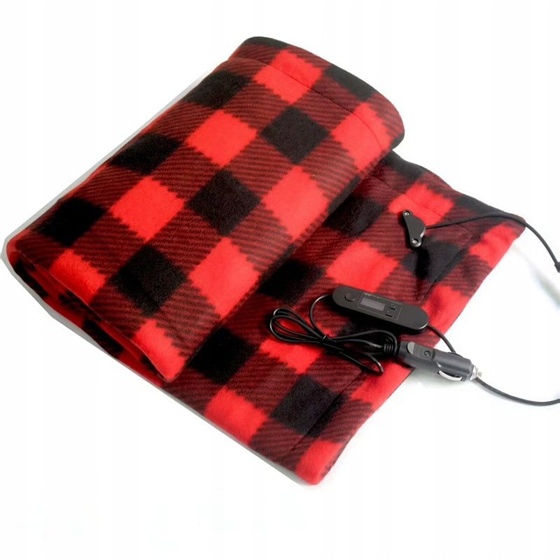 HEATED CAR BLANKET 48W FLANNEL 12V CAMPING ELECTRIC BLANKET