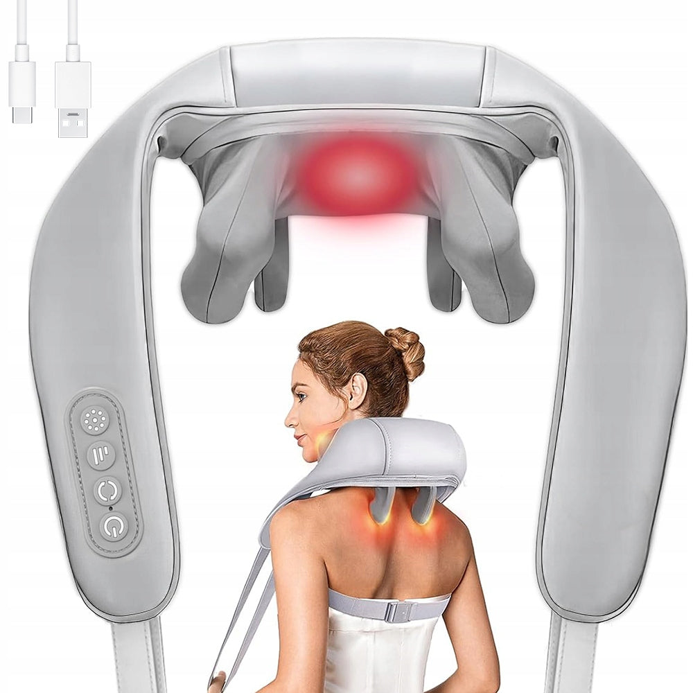 HEATED NECK MASSAGER 3 LEVELS MASSAGE ROTARY BALLS 360°