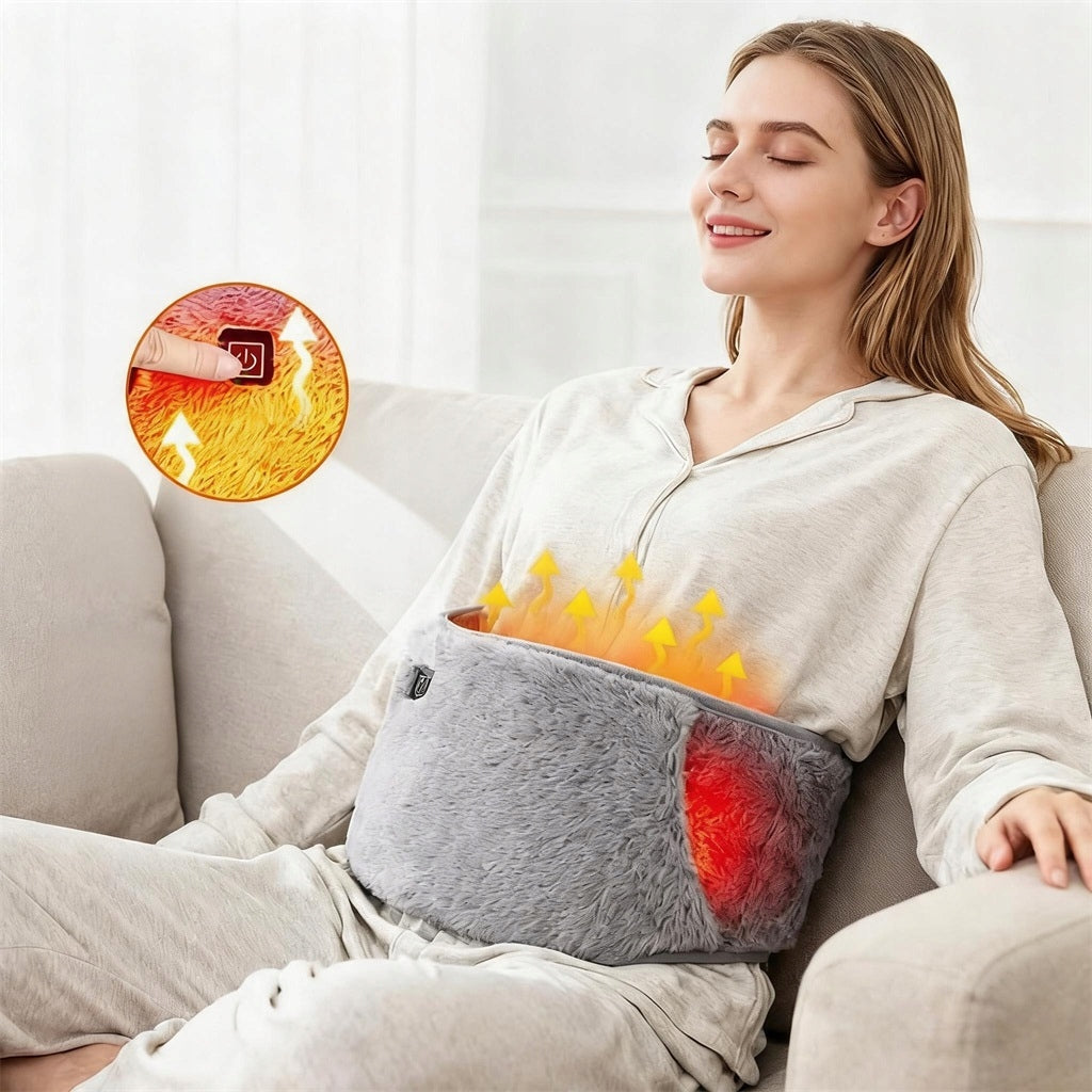 HEATING BELT FOR BELLY AND BACK USB 3 DEGREES GRAY FOR MENSTRUAL PAIN Packaging status original
