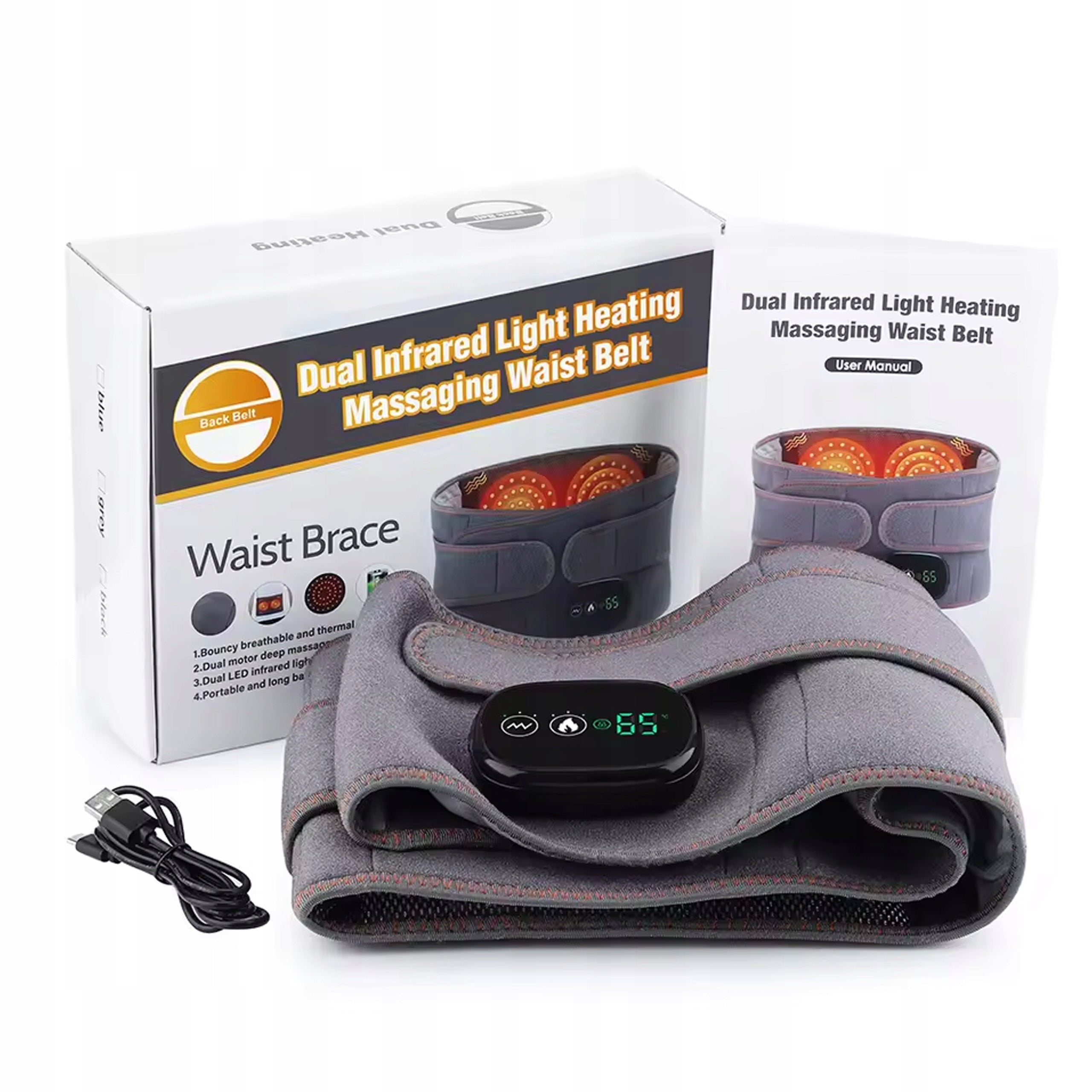 HEATING BELT FOR VIBRATION MASSAGE WIRELESS BATTERY MASSAGE FUNCTION EAN (GTIN) 5904726301401