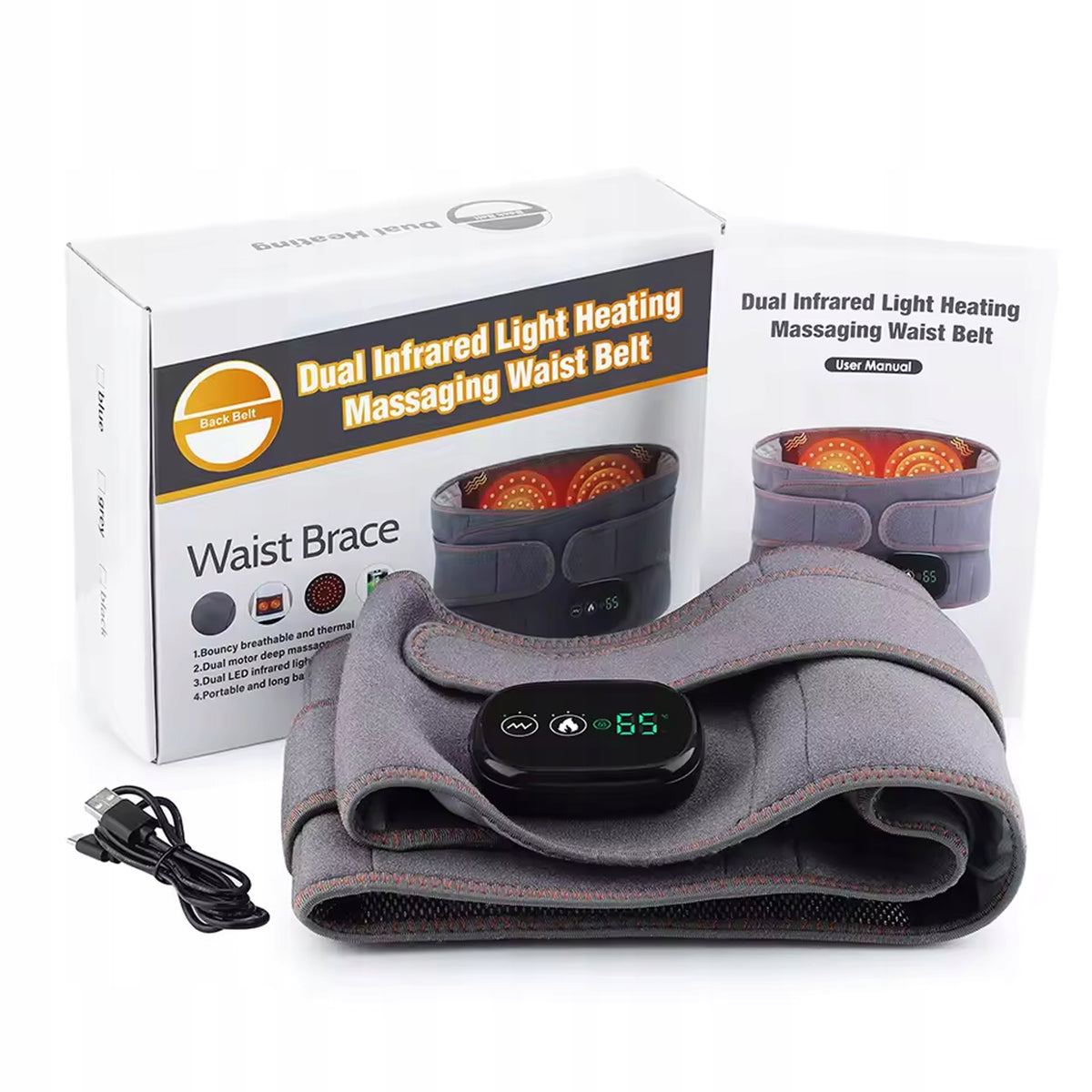 HEATING BELT FOR VIBRATION MASSAGE WIRELESS BATTERY MASSAGE FUNCTION EAN (GTIN) 6978272310773