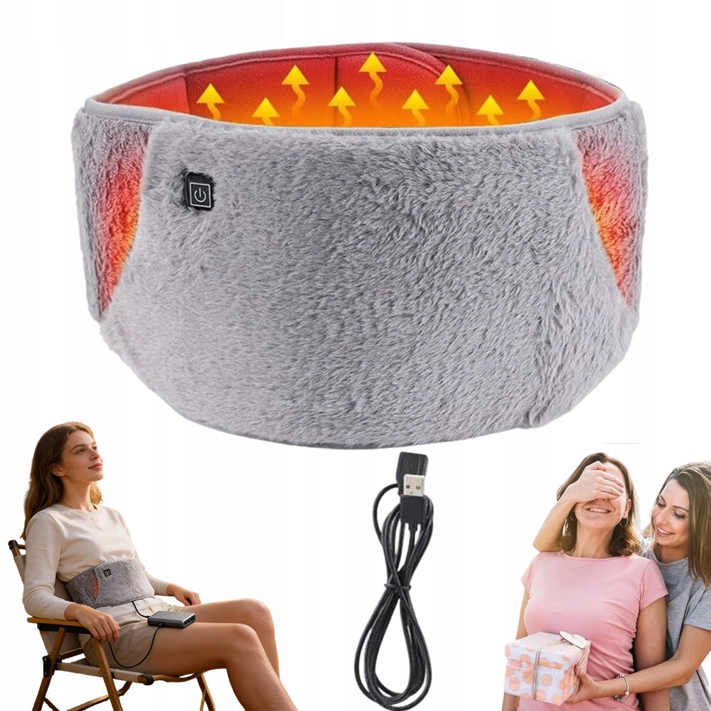 HEATING BELT USB LUMBAR CUSHION GREY FOR BACK AND ABDOMINAL PAIN PRO XL