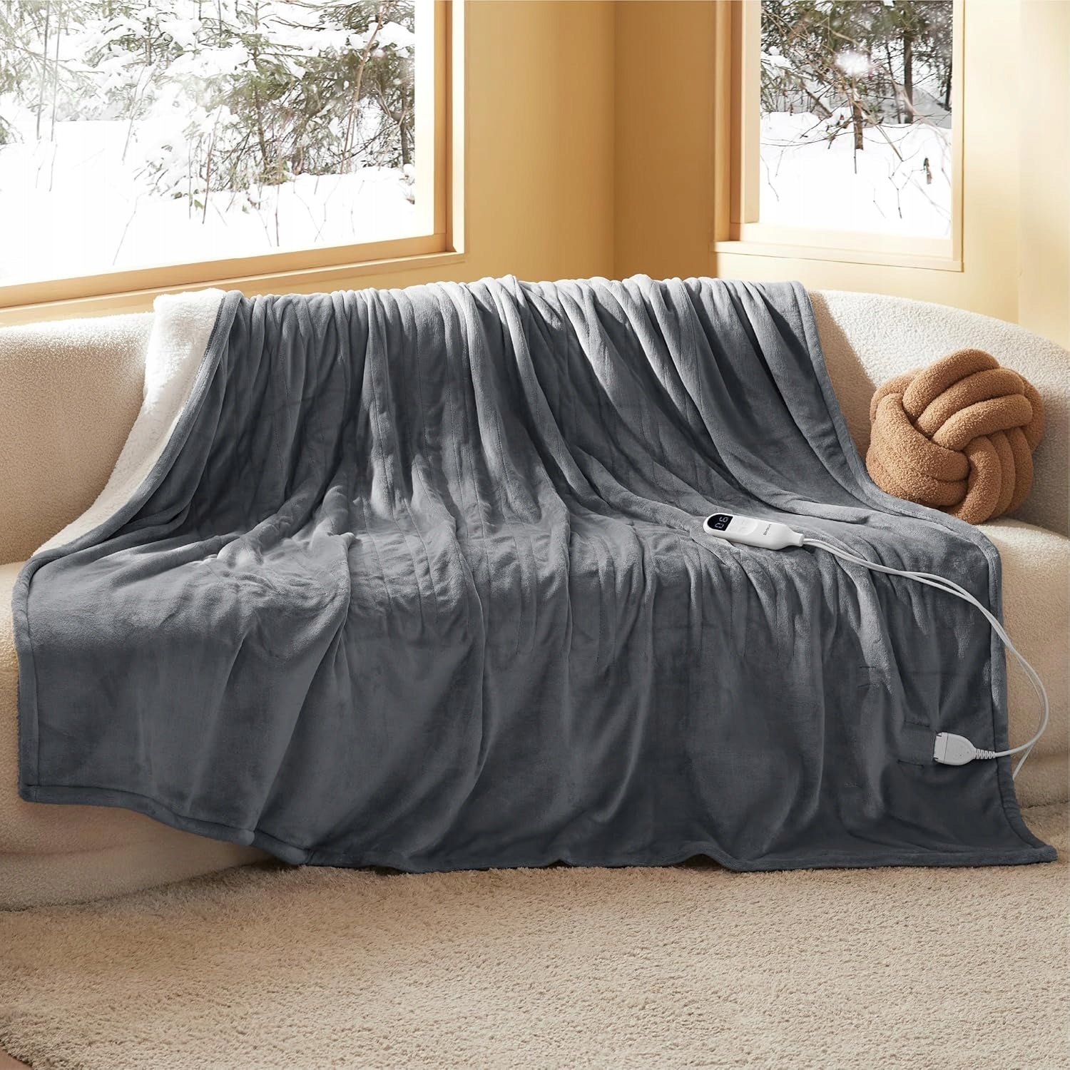 HEATING BLANKET ELECTRIC DUVET CONTROLLED BY REMOTE CONTROL 6 MODES TIMER 180x200CM