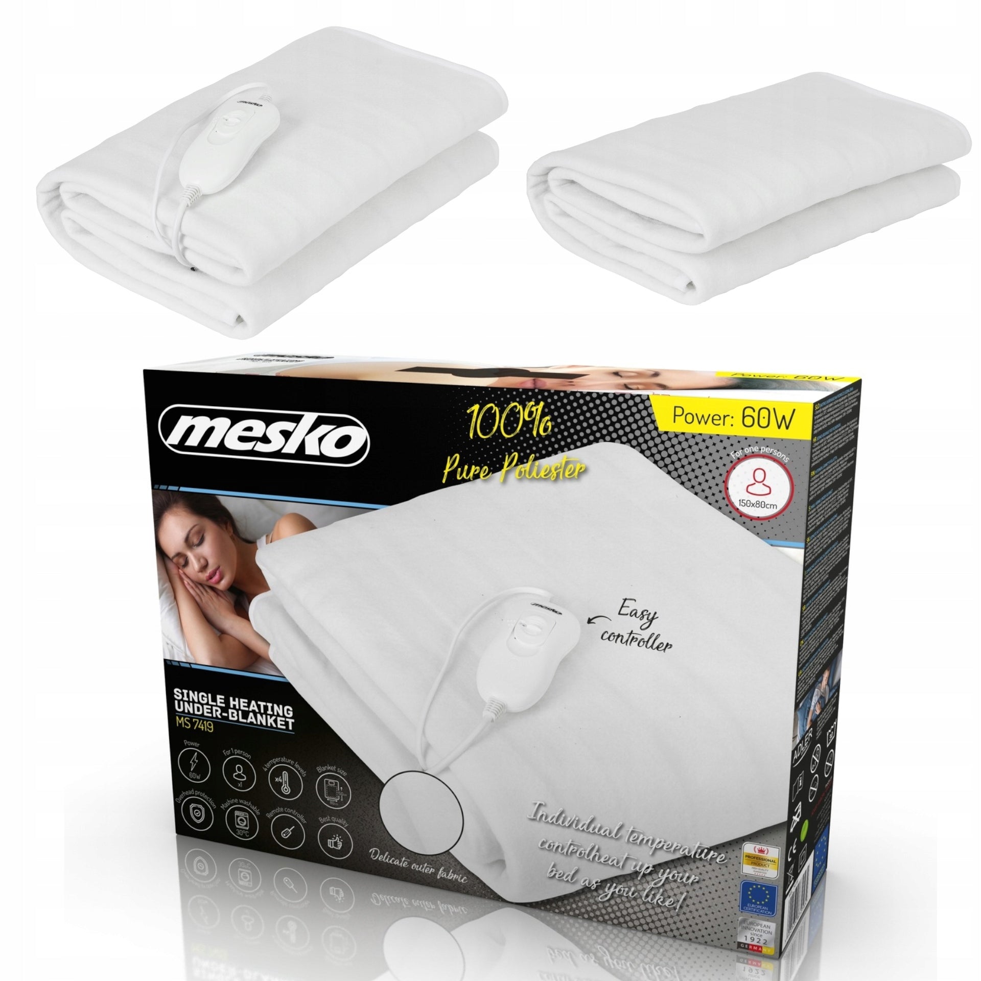 HEATING MAT ELECTRIC BLANKET HEATED HOT WATER BOTTLE TIMER REMOTE CONTROL 150X80 CM