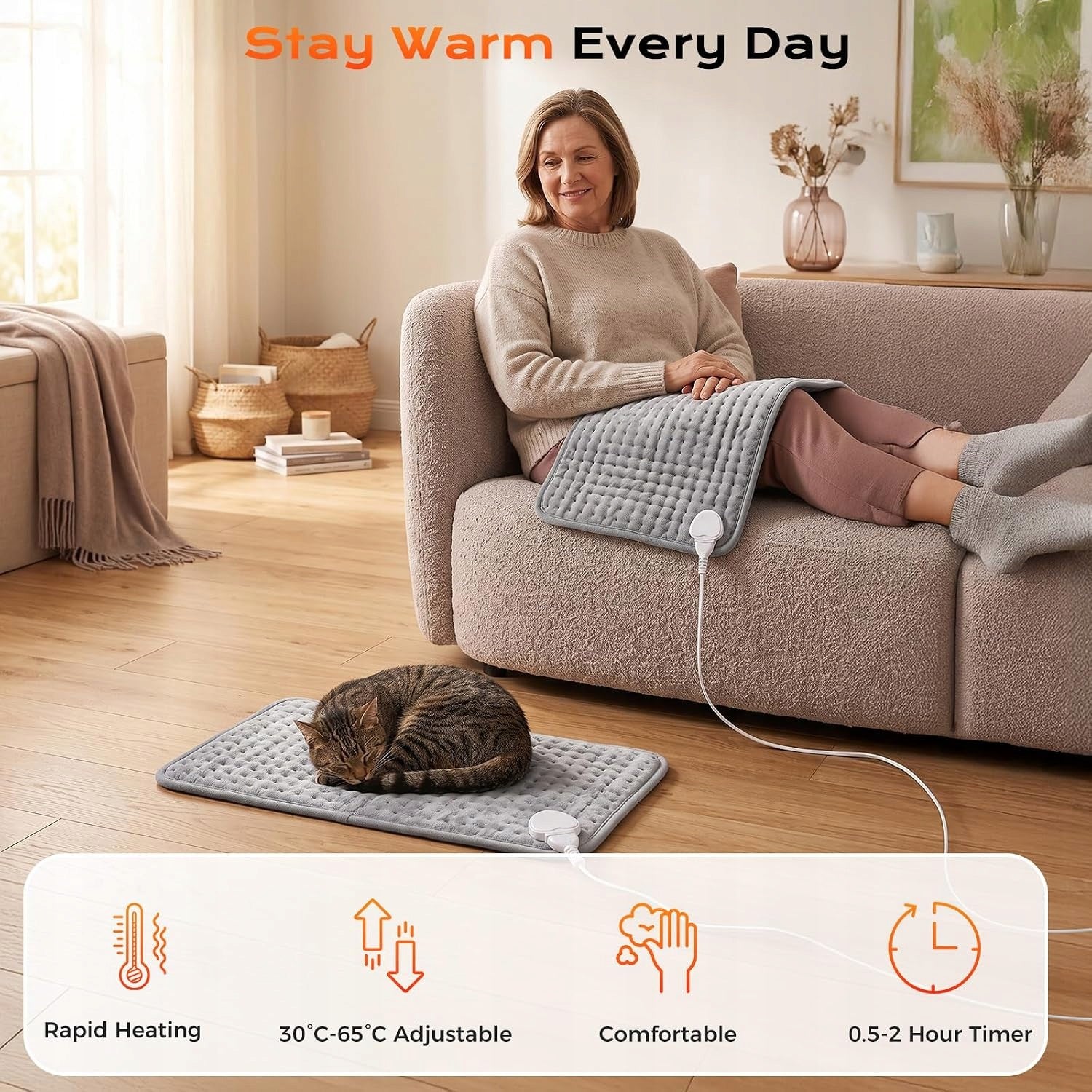HEATING PAD 30X60 CM ELECTRIC AUTOMATIC SHUT-OFF 30-65°C Medical device yes