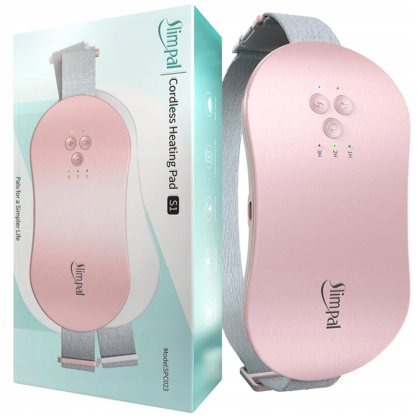 HEATING PAD PAIN-RELIEVING SLIMPAL MASSAGER S1 PINK WIRELESS