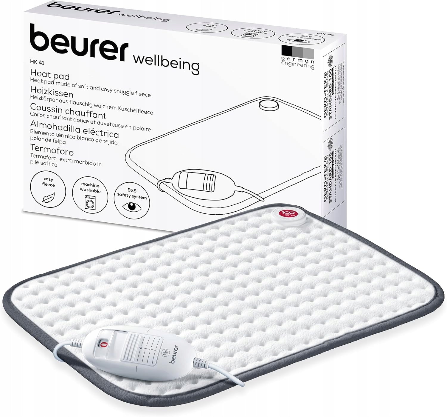 HEATING PAD WITH 3 TEMPERATURE LEVELS AUTOMATIC SHUTDOWN LAUNDRY