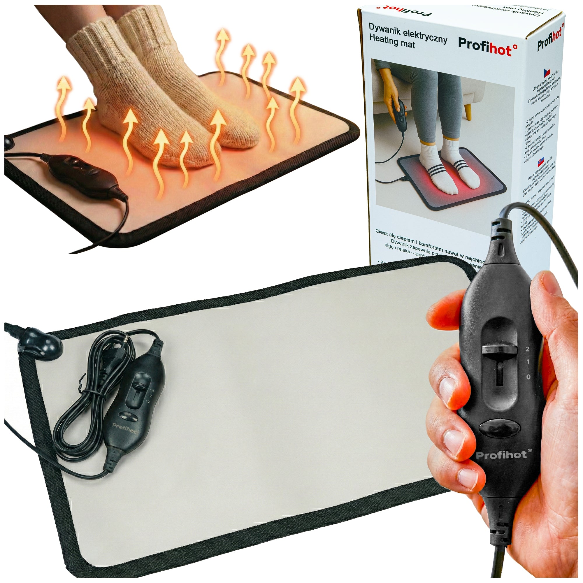 HEATING RUG WATERPROOF mat with REGULATOR foot warmer 30x50cm 50W