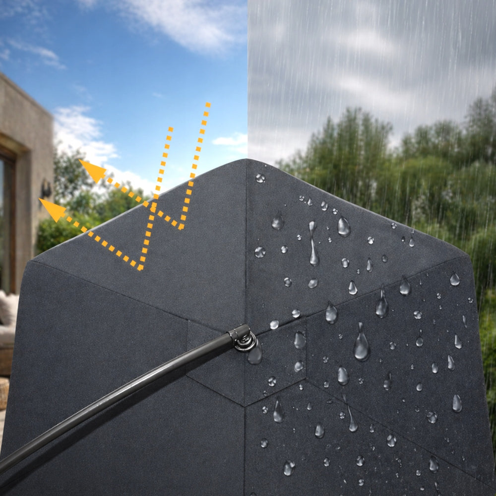 HEAVY DUTY FOLDING UMBRELLA SOLID WITH BOOM FRILL + COVER Color gray