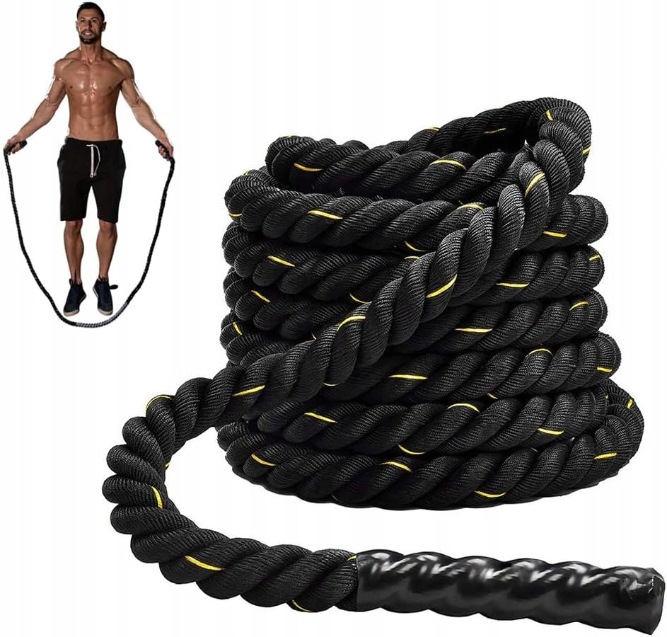 HEAVY JUMP ROPE FOR TRAINING 1,12 KG 2,8 M 25 MM WITH HANDLE