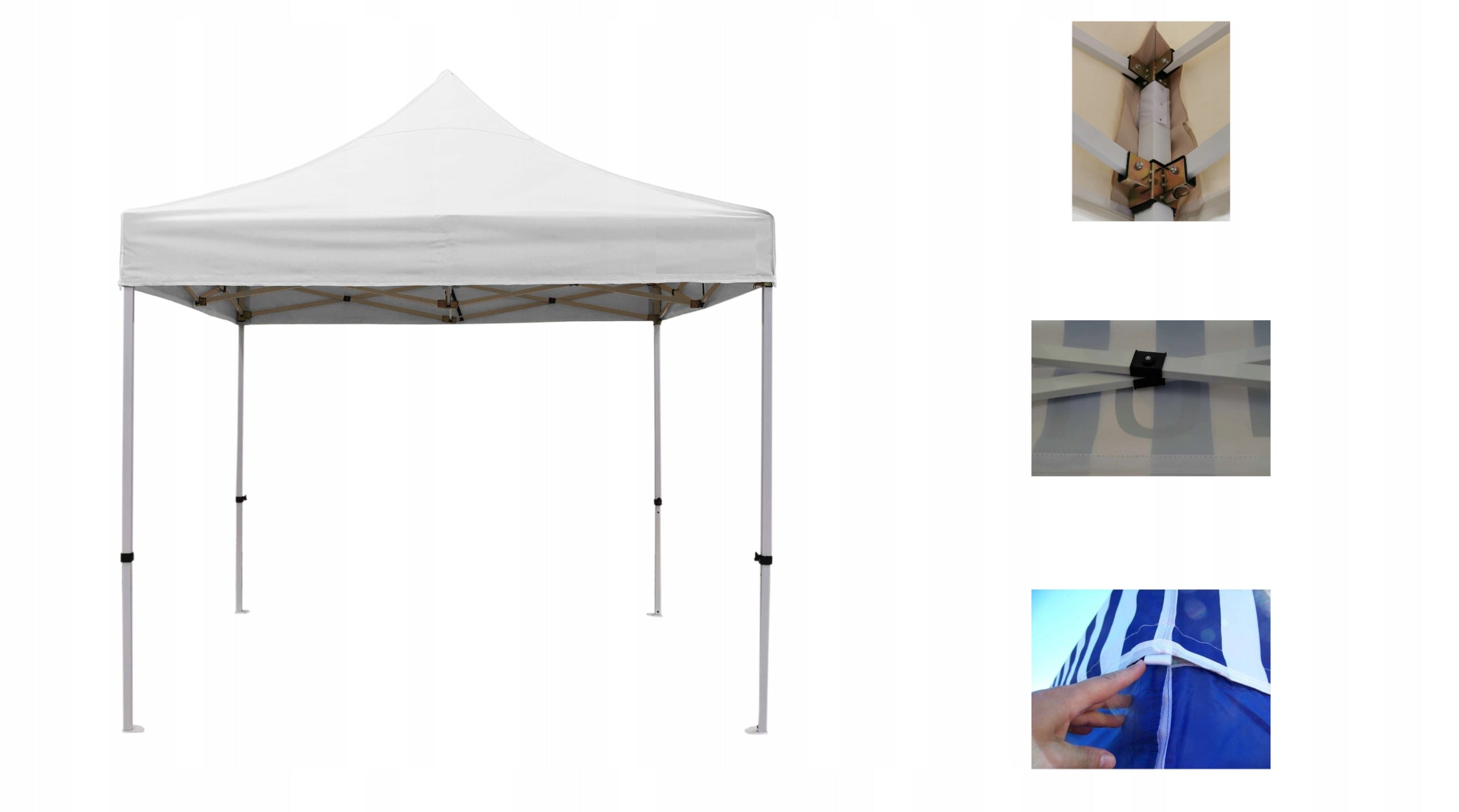 HEAVY TENT 3X3 WHITE 42 kg metal connectors commercial pavilion Namaxa Manufacturer Namaxa