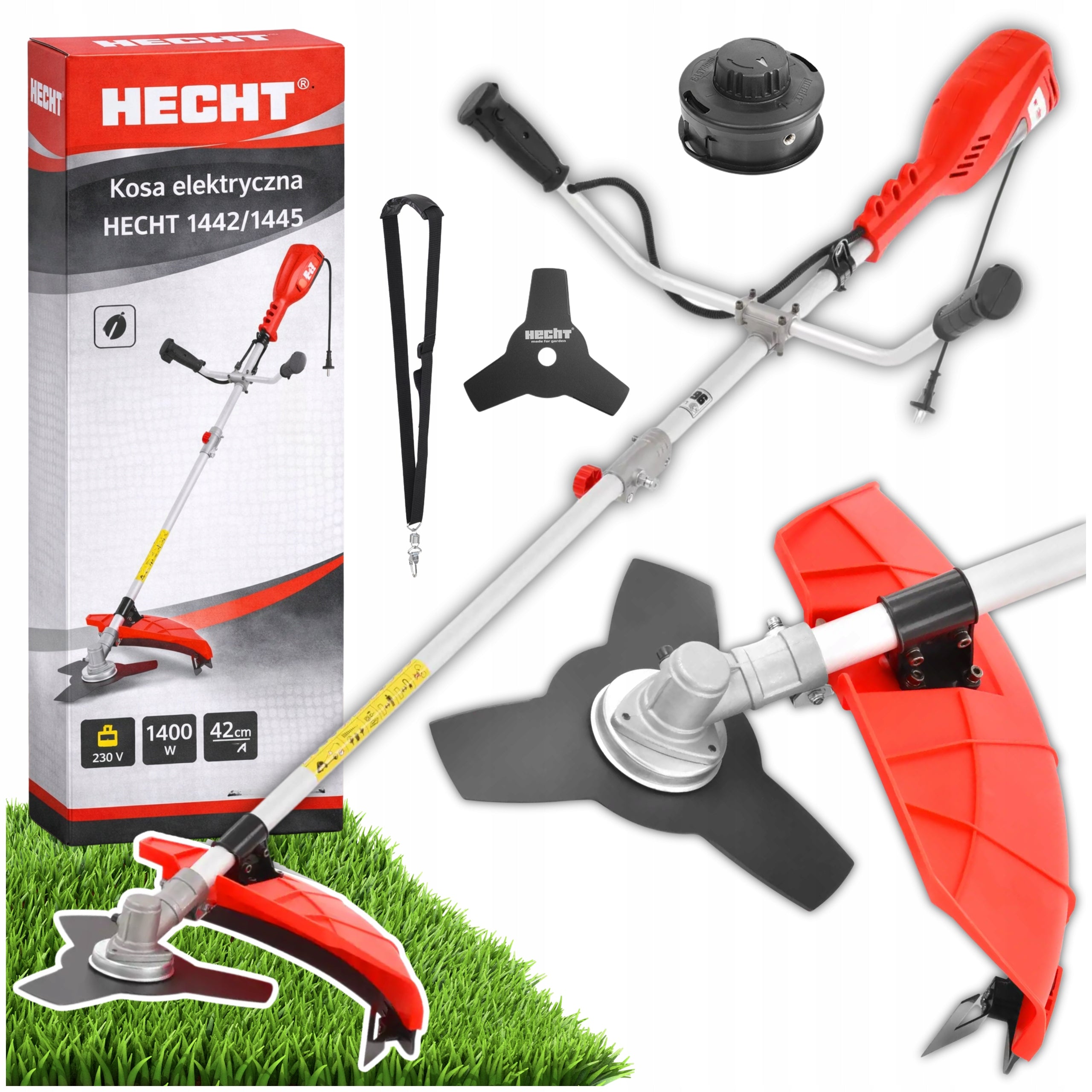 HECHT 1442/1445 1400 ELECTRIC BRUSH CUTTER IN LOW WEIGHT SPLIT SHAFT