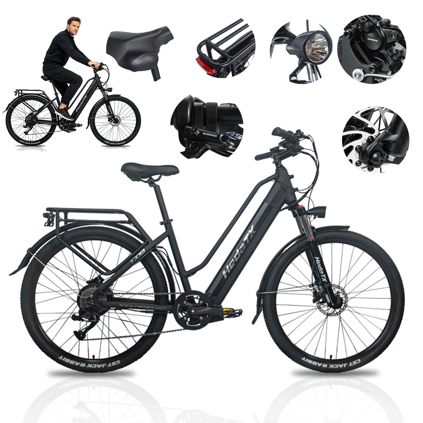 HEDATX TX10 27.5" Black Electric vehicle 350W 48V 19.2Ah 48km/h 80km Range