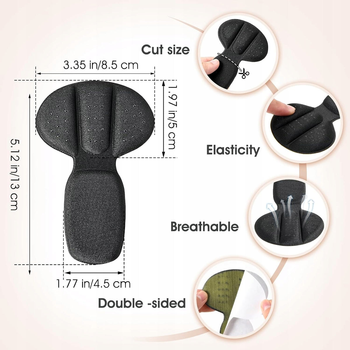 HEEL CUSHIONS 4 PIECES SELF ADHESIVE SHOE PROTECTORS Brand no brand