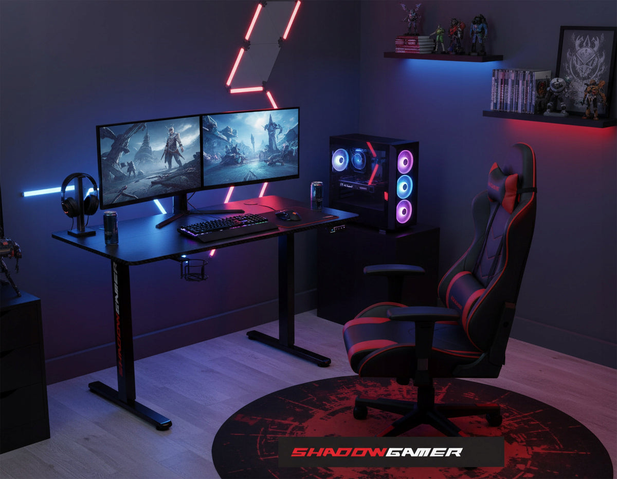 HEIGHT ADJUSTABLE ELECTRIC RAISED COMPUTER GAMING DESK EAN (GTIN) 5905523067064