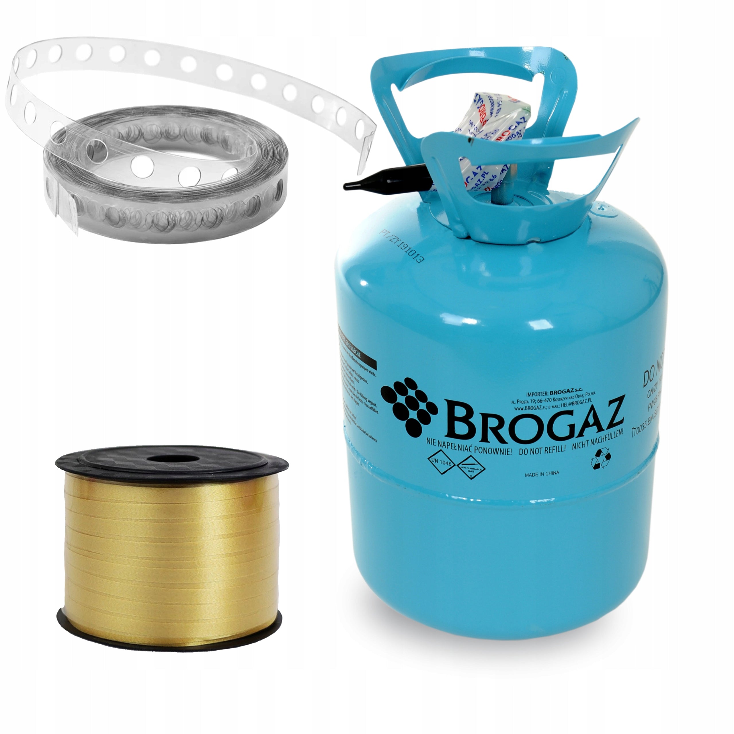 HEL Balloon Bottle 0,4m HEL for Balloons + Ribbon and Garland Tape