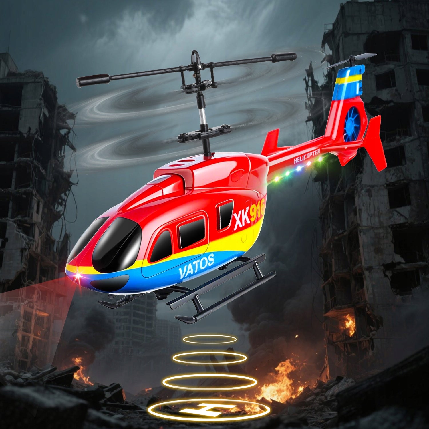 HELICOPTER REMOTE CONTROLLED AIRCRAFT RC FOR PILOT GIFT HELICOPTER WITH LED Brand VATOS