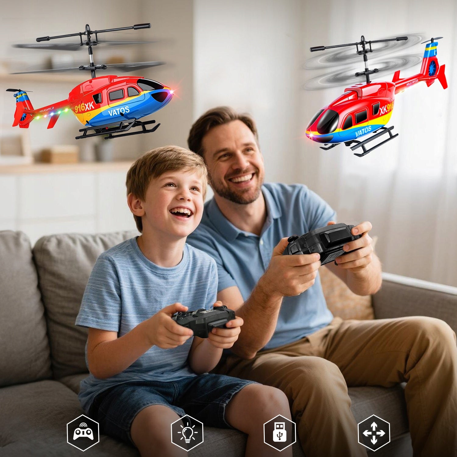 HELICOPTER REMOTE CONTROLLED AIRCRAFT RC FOR PILOT GIFT HELICOPTER WITH LED Packaging status original