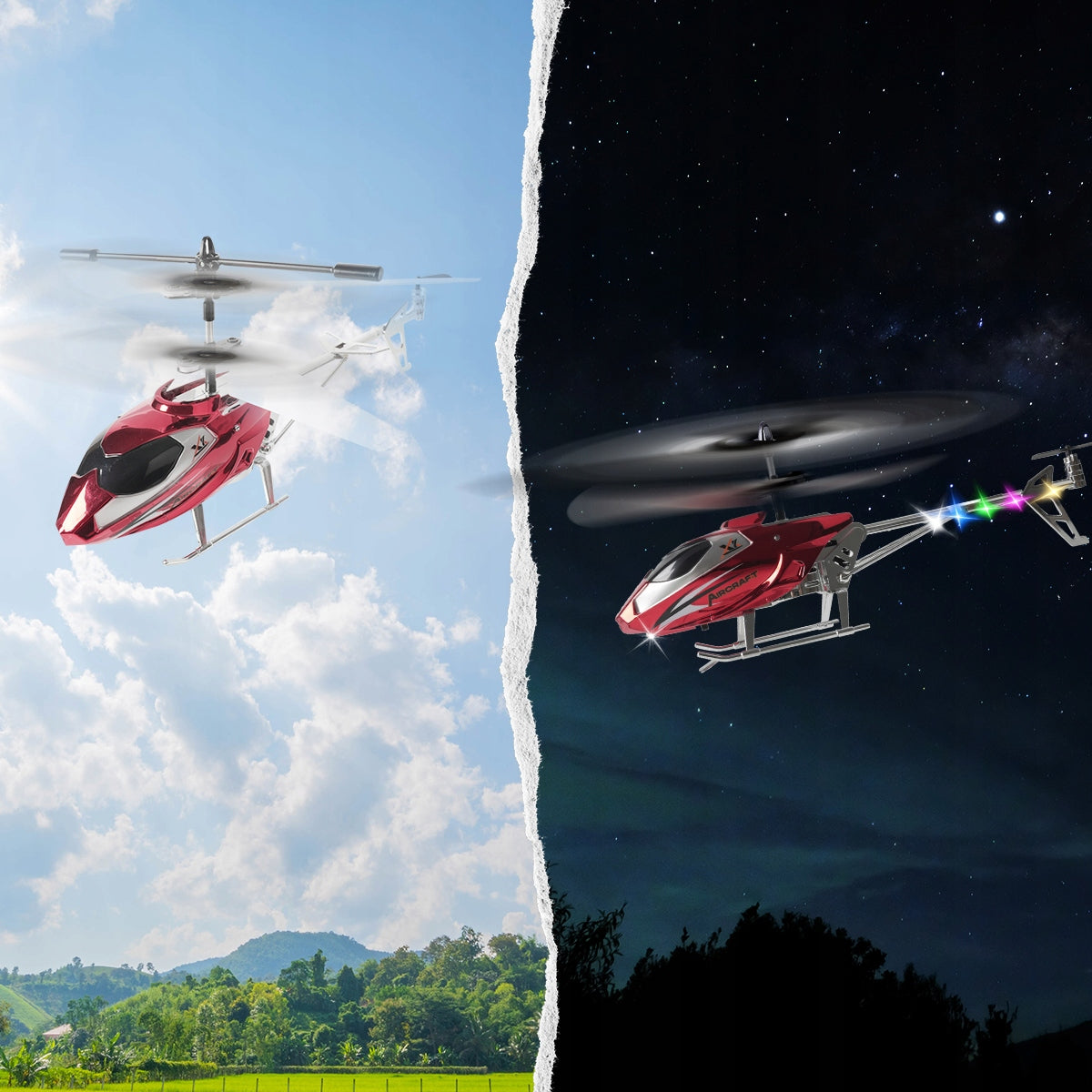 HELICOPTER REMOTE CONTROLLED AIRPLANE RC PILOT LED gyroscope extra 2 blades Manufacturer code VL-XK913-X